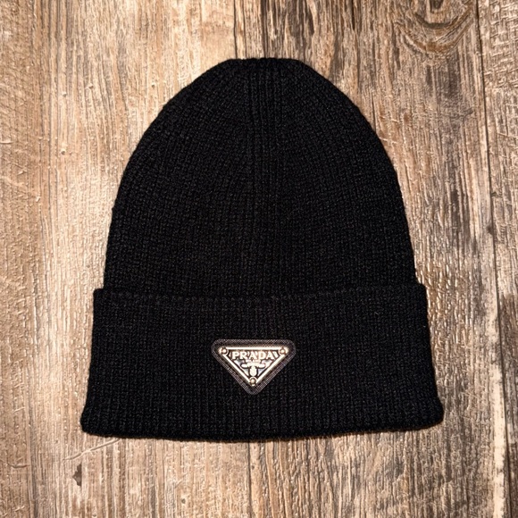 Prada Accessories - Black Prada beanie